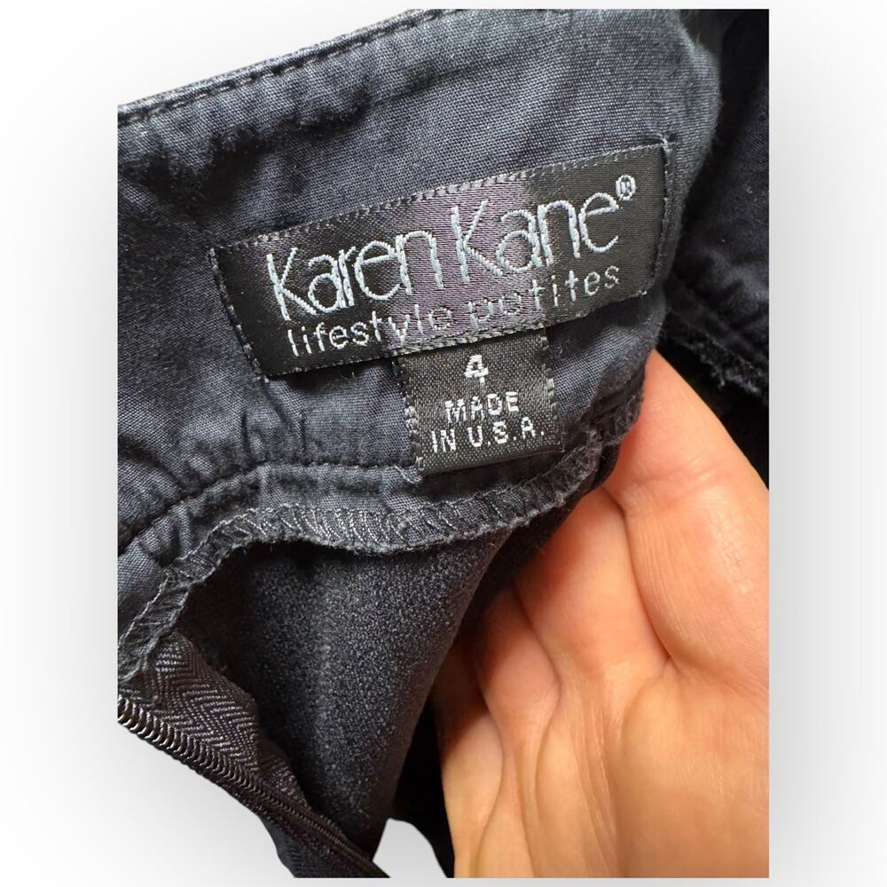 Karen Kane Petite Chevron Knit Mini Skirt Size 4 Navy A-Line EUC - Picture 6 of 7